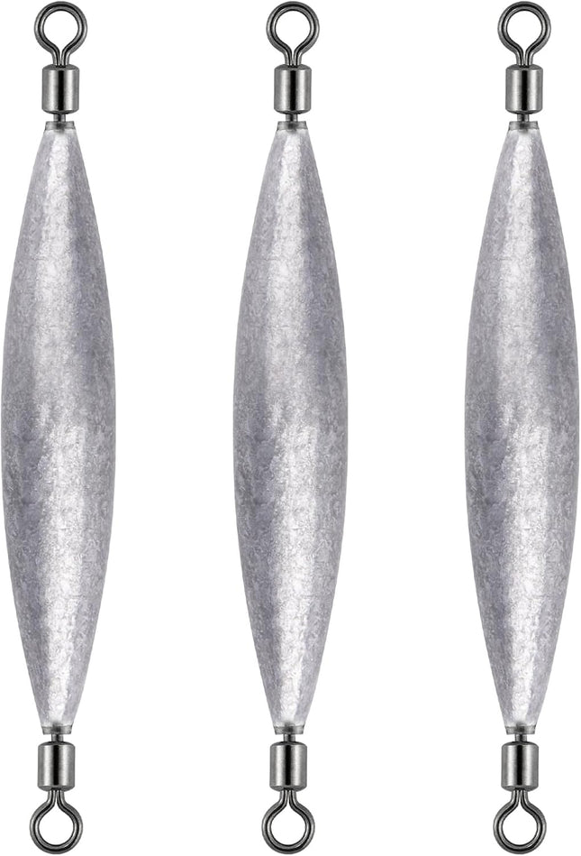 20 Pack Inline Trolling Weights with Double Barrel Swivels (1/16oz-3/4oz) Lead Egg Sinkers for