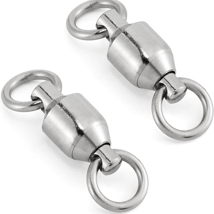 20 Pack Fishing Swivels, Ball Bearing Swivels Tackles, Copper Stainless Steel Solid Rings High Strength Barrel Saltwater - #8-390LB-20