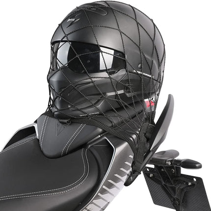 Motorcycle Luggage Net Cargo Helmet with Adjustable Metal Hooks for Motorcycles and Bicycles -
