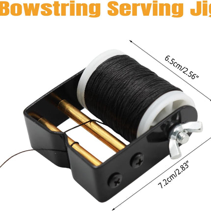 Archery Bowstring Serving Thread and Jig Set Nylon String Maintenance Accessories for Tying Peep Sight Compound Bow Recurve Black -