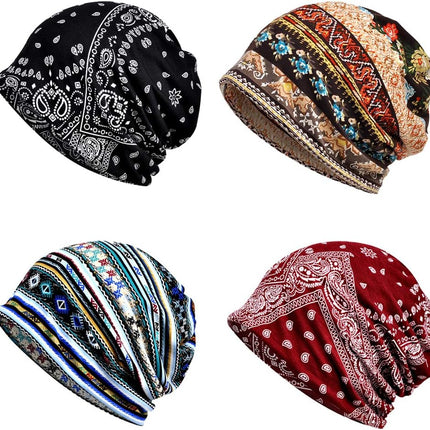 4 PCS Women Baggy Slouchy Beanie Chemo Hat Cap Snood Cancer Headwear Multicolor One Size