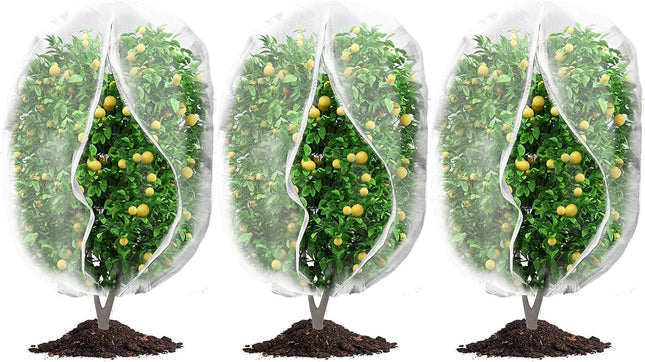 3Pcs Plant Covers from Insects Bird Netting Barrier for Blueberry Bushes with Drawstring Zipper