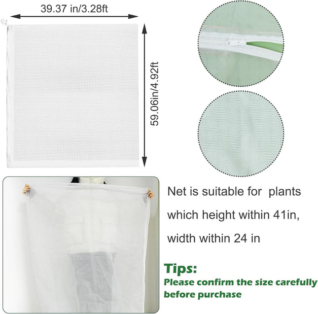 3Pcs Plant Covers from Insects Bird Netting Barrier for Blueberry Bushes with Drawstring Zipper – product detail