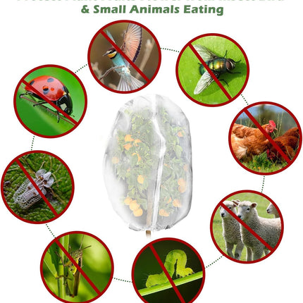 3Pcs Plant Covers from Insects, Bird Netting Barrier for Blueberry Bushes with Drawstring Zipper Mesh Garden Fruit Tree Bags Plants Net Cage Protect Tomato Vegetable Citrus, 3.3×5Ft - 3.3×5Ft/ 3pcs/