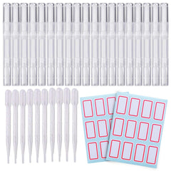 20 PCS Cuticle Oil Pens Transparent Twist Cosmetic Container Empty Nail Pen With Brush Tip