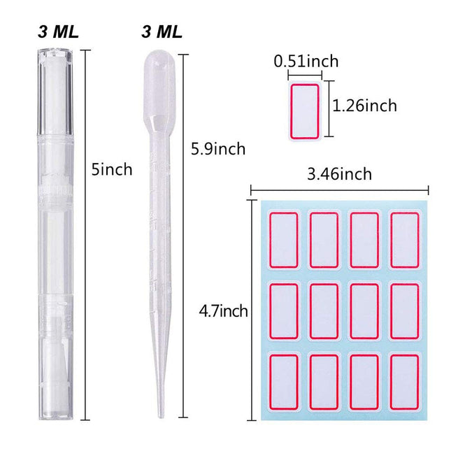 20 PCS Cuticle Oil Pens Transparent Twist Cosmetic Container Empty Nail Pen With Brush Tip – product detail
