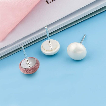 600 PCS 8MM Hypoallergenic Stainless Steel Earrings Posts Flat Pad Blank Pin Studs with Butterfly Earring Backs and Silicone Bullet for Jewelry Making Findings -