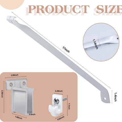 4pcs 12Inch Wire Shelf Brackets Set, Metal White Closet Support Bracket with End & Clips Hidden Wall Shelving Accessories for Shelves Racks (Shelf not Include) - 4 pack end bracket