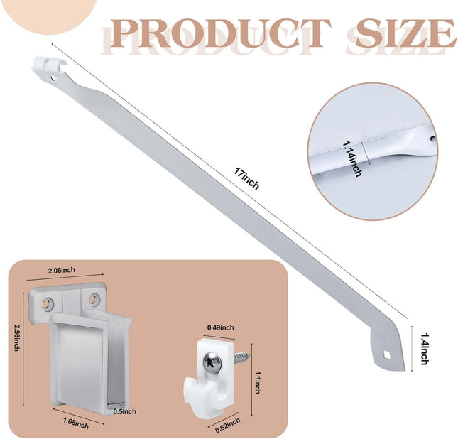4pcs 12Inch Wire Shelf Brackets Set Metal White Closet Support Bracket with End & Clips – product detail
