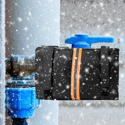 2Pcs Outdoor Faucet Covers for Winter Freeze Protection, Reusable Insulated Hose Bib Cover with Reflect Strip Waterproof Miser Water Insulation Socks Wrap Outside Garden Spigot Pipe -