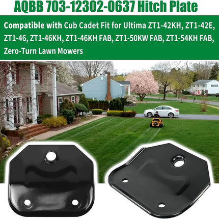 703-12302-0637 Hitch Plate Compatible with Cub Cadet ZT1 ZT2 ZT3 Heavy Duty Zero Turn Mower, Universal Towing Kit Fit for C-ated Ultima 42 46 50 54 & Lawn Mower Trailer Tow -