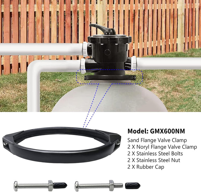 GMX600NM Noryl Flange Valve Clamp 8 to 8.5 inch Compatible with Hayward S144T Pro Series – product detail