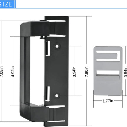 2 Pack 3316882900 RV Refrigerator Door Handle Holder Grip Black Hardware, Fit for 3316882.900 S,Std Dr Combo-6/8 Amii DM2672, DM2682, DM2872, DM2882 Refrigerators with Airing Cards -