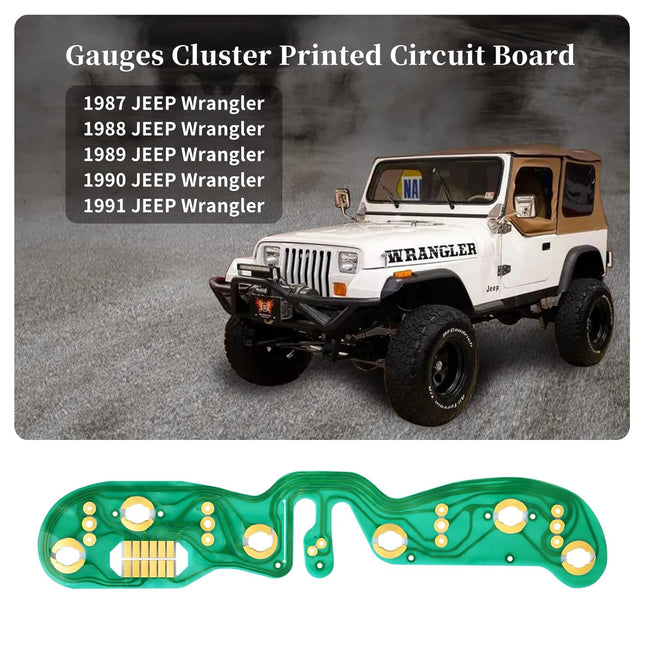 Gauges Cluster Circuit Board Compatible with Jeep Wrangler YJ 1987 1988 1989 1990 1991 Fits Dashboard – product detail