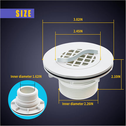 Threaded Inlet Strainer Kit Compatible with Intex Filter Pumps w/ 1-1/2" Hoses,Incl Rubber Washer and Nut,Inlet use for Stock Tank Pools & Above Ground Pool -