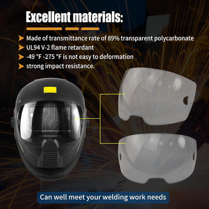 10 Pack 0700000802 Clear Front Cover Lens Compatible with Sentinel A50 Welding Helmet,3.93" x 2.36" Viewing Lens,A50 welding face mask lens Replacement parts -
