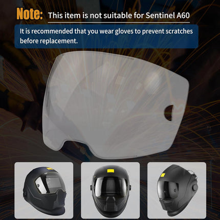 10 Pack 0700000802 Clear Front Cover Lens Compatible with Sentinel A50 Welding Helmet,3.93" x 2.36" Viewing Lens,A50 welding face mask lens Replacement parts -