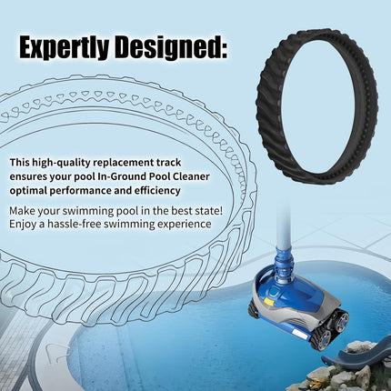 4PCS Pool Cleaner Tracks R0526100 Compatible with Zodiac MX8 / MX6 Elite Models In-Ground Sweeper, Heavy Duty Rubber Tires Baracuda Cleaners, Treads -
