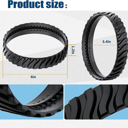 4PCS Pool Cleaner Tracks R0526100 Compatible with Zodiac MX8 / MX6 Elite Models In-Ground Sweeper, Heavy Duty Rubber Tires Baracuda Cleaners, Treads -