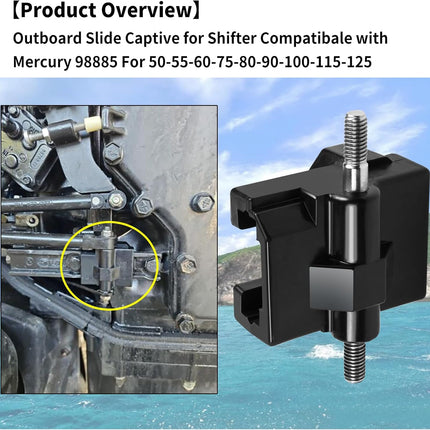 1 Pack Slide Captive for Shifter Compatible with Mercury 50-55-60-75-80-90-100-115-125 HP Using 98885,98885 (1) -