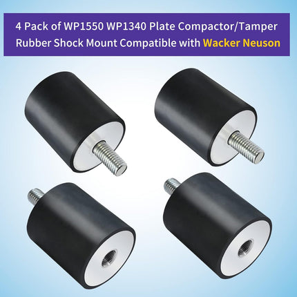 4 Pack New Upgrade Tamper Rubber Shock Mount Compatible with Wacker Neuson Plate Compactor Rammer WP1540 WP1550 VP1135 VP1340 VP1550 VP2050, Vibration Isolators/Shock Absorber 5100016316 -