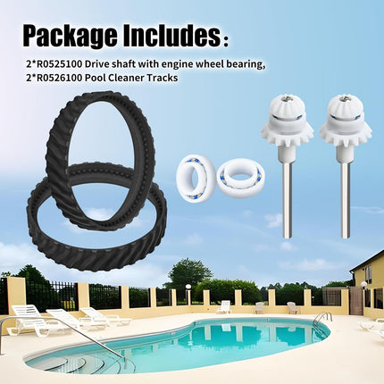 R0796200 Tune Up Kit Compatible with Zodiac Baracuda MX8 MX8EL MX6 Elite Cleaner, Pool Cleaner Move Repair Replacement Parts Tire Tracks, Drive Shafts, Bearing Assembly- R0526100 R0525100 R0527000 -