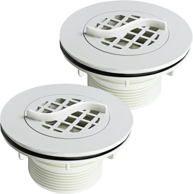 2Pcs Threaded Inlet Strainer Kit Compatible with Intex Filter Pumps w/1-1/2 Hoses Incl Rubber Washer
