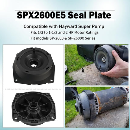 SPX2600E5 Seal Plate Compatible with Hayward Super Pump,Fits 1/3 to 1-1/2 and 2 HP Motor Ratings,Fit models SP-2600 & SP-2600X Series -