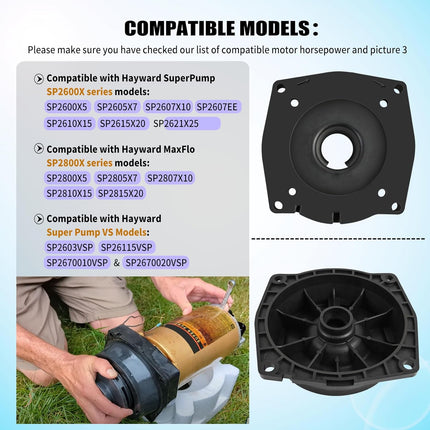 SPX2600E5 Seal Plate Compatible with Hayward Super Pump,Fits 1/3 to 1-1/2 and 2 HP Motor Ratings,Fit models SP-2600 & SP-2600X Series -