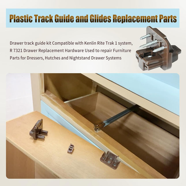 5 Set R 7321 Track Guide and Glides Replacement Drawer kit Compatible with Kenlin Rite – product detail