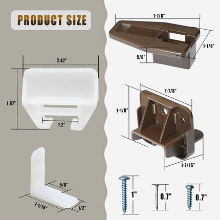 5 Set R 7321 Track Guide and Glides Replacement,Drawer kit Compatible with Kenlin Rite Trak 1 System, Drawer Hardware to Repair Furniture for Dressers, Hutches & Nightstand Systems -