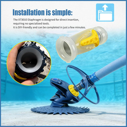 2 Pack X73010 Pool Cleaner Diaphragm Compatible with Zodiac Baracuda X7 Quattro、T5 Duo Cleaner,Pool Dura Life Replacement -