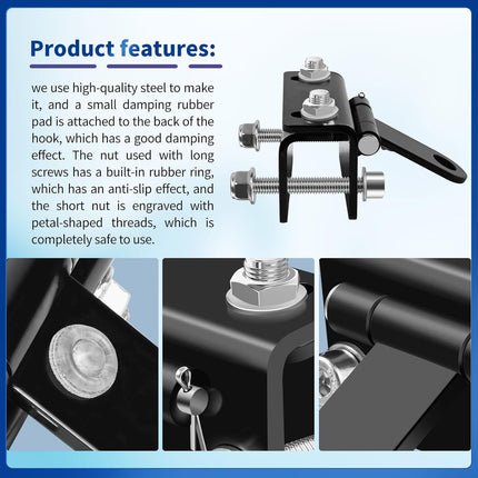 Universal Snowmobile Bumper Hitch Tongue Type Tow Carrier Compatible with Ski Doo Polaris REV Arctic Cat Yamaha and More, Adjustable Heavy-Duty Steel Sled Trailer Towing Hook -