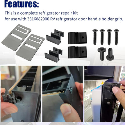 3316885.900 RV Hinge Repair Kit Compatible with Dometic,RV Refrigerator Replacement Parts Fit for DM2672 - DM2872 DM2882 DM2682