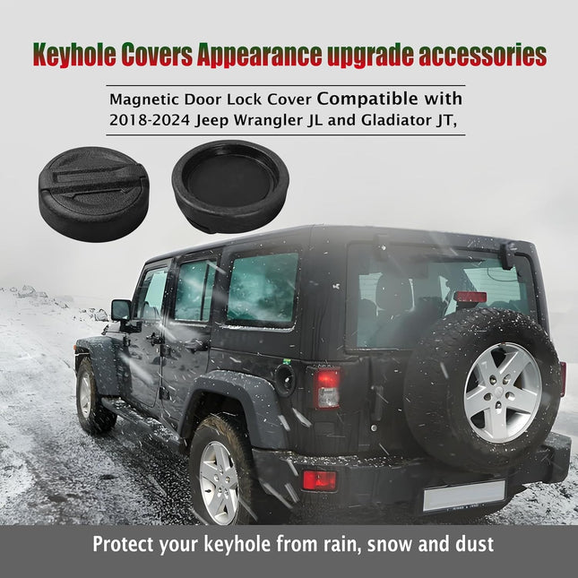Magnet Keyhole Covers Compatible with Jeep Wrangler JL 4XE JK and Gladiator JT Front Door – product detail