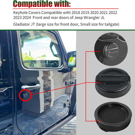 Magnet Keyhole Covers Compatible with Jeep Wrangler JL 4XE JK and Gladiator JT Front Door 2018-2025, Strong Magnetic Decor Cover, Gas Cap Key Hole Cover Doors Lock Protection -
