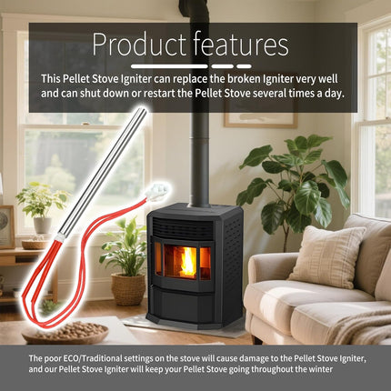 720307 Pellet Stove Igniter Compatible with All Models of Comfortbilt/Castle Stoves, Replacement Parts Fits Model HP22, HP22I, HP22N,HP21,HP50,HP50GC,HP61,1 IG-1 -