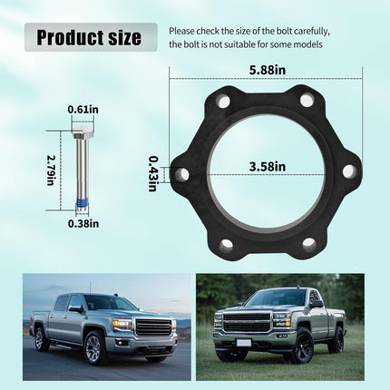 CV Spacers for 5-7.5" Suspension Lift,Front Axles Lift kit Compatible with 99-16 Chevrolet GMC 1500 Pickups 4wd,00-16 Tahoe Suburban 4wd -