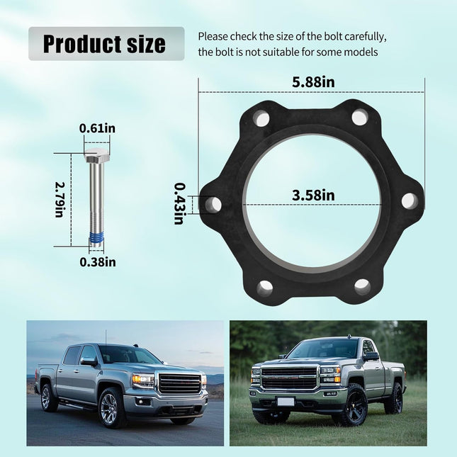 CV Spacers for 5-7.5 Suspension Lift Front Axles Lift kit Compatible with 99-16 Chevrolet GMC 1500 Pickups – product detail