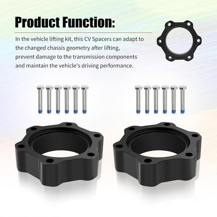 CV Spacers for 5-7.5" Suspension Lift,Front Axles Lift kit Compatible with 99-16 Chevrolet GMC 1500 Pickups 4wd,00-16 Tahoe Suburban 4wd -