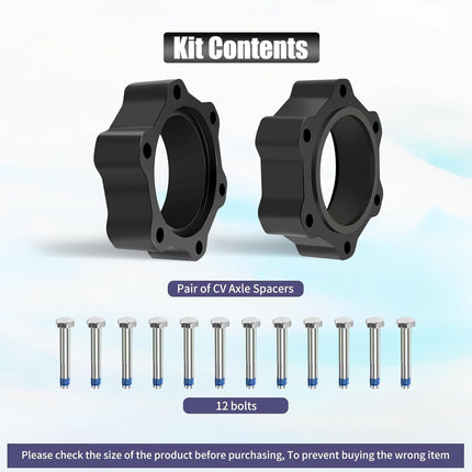 CV Spacers for 5-7.5" Suspension Lift,Front Axles Lift kit Compatible with 99-16 Chevrolet GMC 1500 Pickups 4wd,00-16 Tahoe Suburban 4wd -