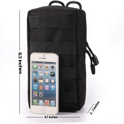 2 Pack Molle Pouches - Tactical Compact Water-Resistant Utility Gadget Gear EDC Pouch Hanging Waist Bags Black