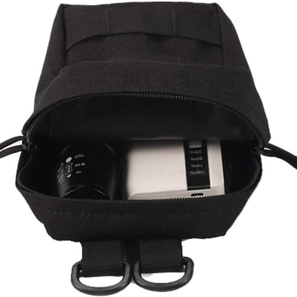 2 Pack Molle Pouches - Tactical Compact Water-Resistant Utility Gadget Gear EDC Pouch Hanging Waist Bags Black