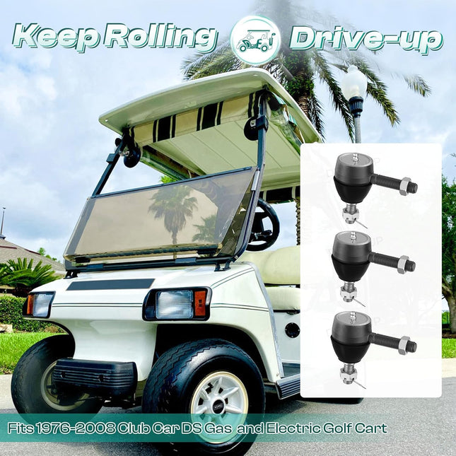 Ball Joint Kit Set of (3) Tie Rod End with grease fitting Fits for Club Car DS Golf Carts (1976-2008) – product detail