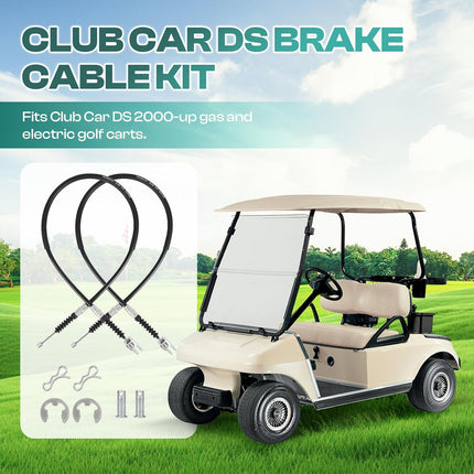 Club Car DS Brake Cable Kit Stainless Steel Core 2000-Up 102022101 Driver & Passenger Side Cables -