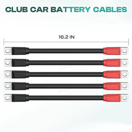 Club Car DS Battery Cables, Golf Cart Cables for 1995-Up Carts 48V 4 Gauge (Set of 5) -
