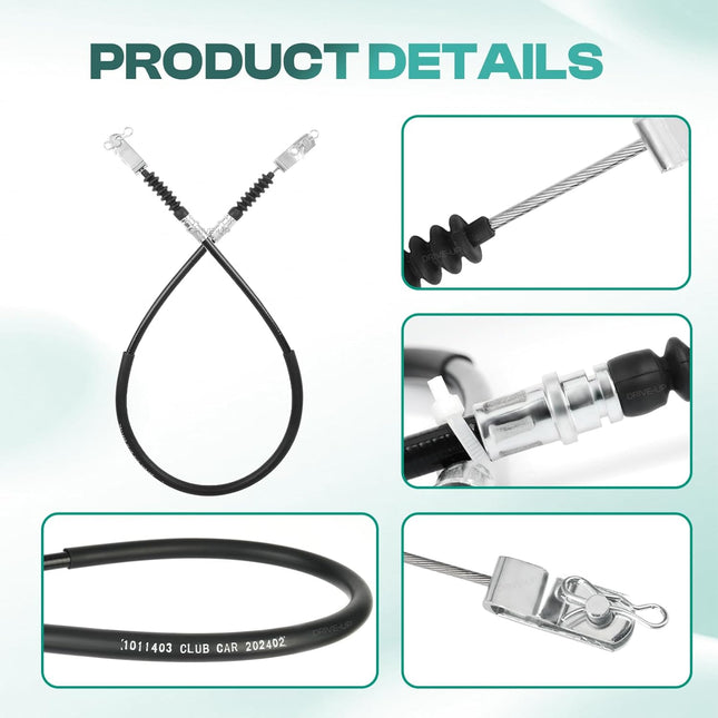 Club Car DS Brake Cable Kit Driver and Passenger Side Stainless Steel Core for 1981-1999 1011403 – product detail