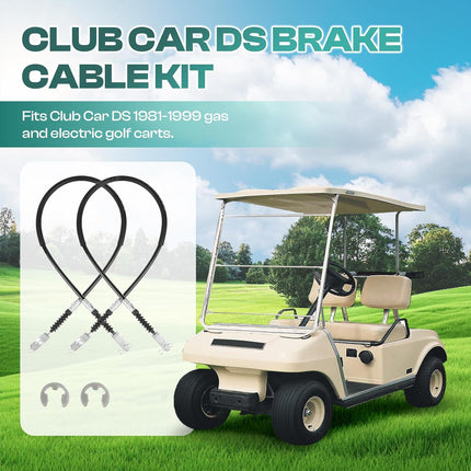 Club Car DS Brake Cable Kit Driver and Passenger Side Stainless Steel Core for 1981-1999 1011403 -
