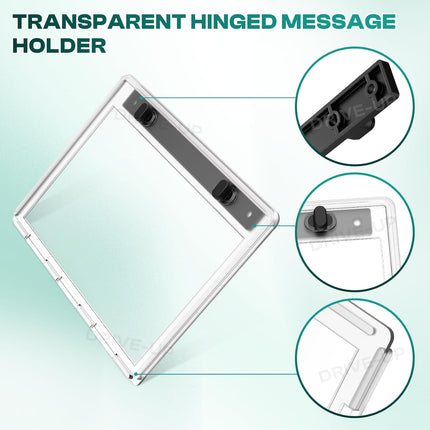 Golf Cart Transparent Hinged Message Holder for Club Car Models -