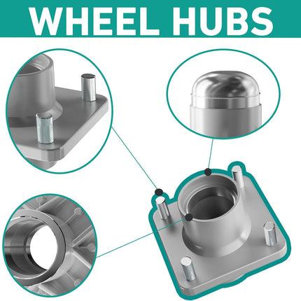 Club Car DS Front Hub Assembly, Golf Cart Wheel with Bearings Seals Kit for 1981-2003 Gas and Electric Carts, OEM 1011892 -